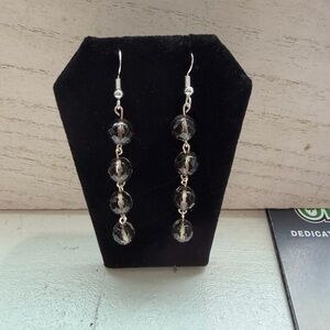 Faceted Smokey Quartz Dangly Beaded Earrings